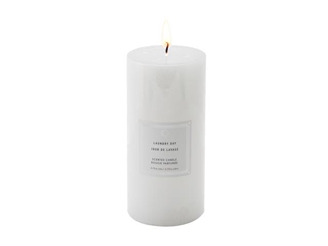 2.75" X 6" SCENTED PILLAR CANDLE (LAUNDRY DAY) (6/DISP)